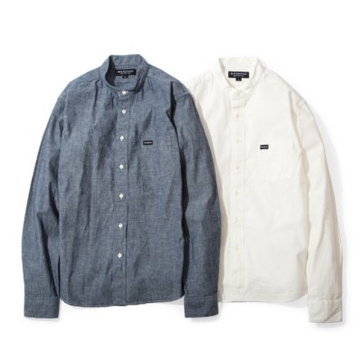 画像2: 68&BROTHERS / Chambray Band Collar Shirts [No. 4617]